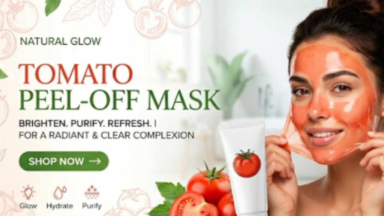 TOMATO PEEL-OFF MASK FOR BRIGHT & GLOWING SKIN: TOMATO FACE MASK BENEFITS.

