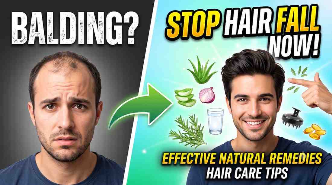 HOW TO REDUCE HAIR FALL FOR MEN | NATURAL HAIR CARE TIPS