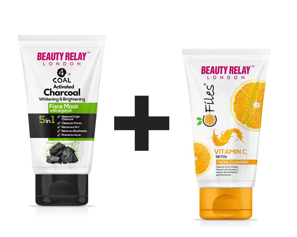 CHARCOAL Activated Charcoal Face Mask AND C-Files Facial Cleanser