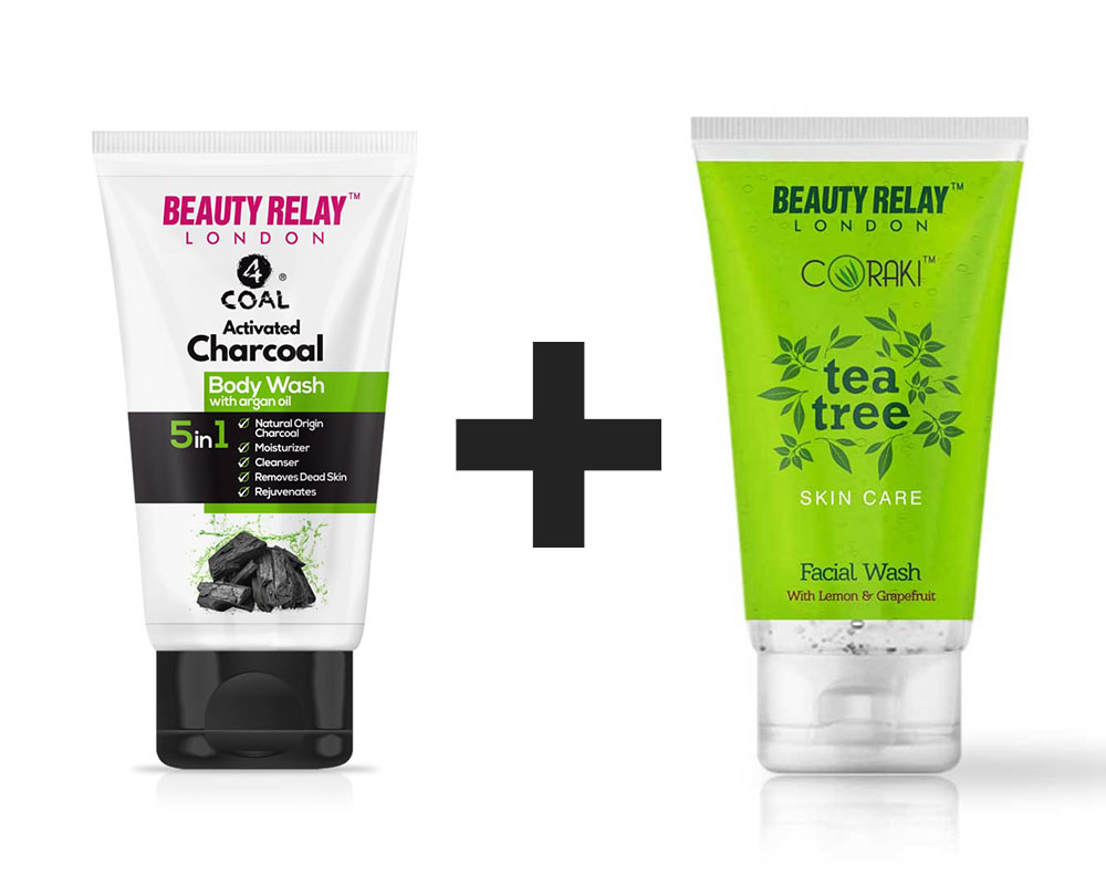 Activated Charcoal Body Wash AND Tea Tree Facial Wash