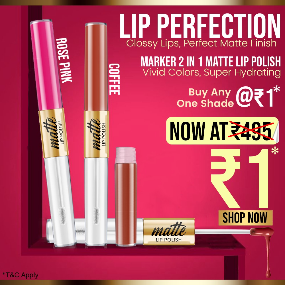 Marker 2 In 1 Matte Lip Polish At Rs-1