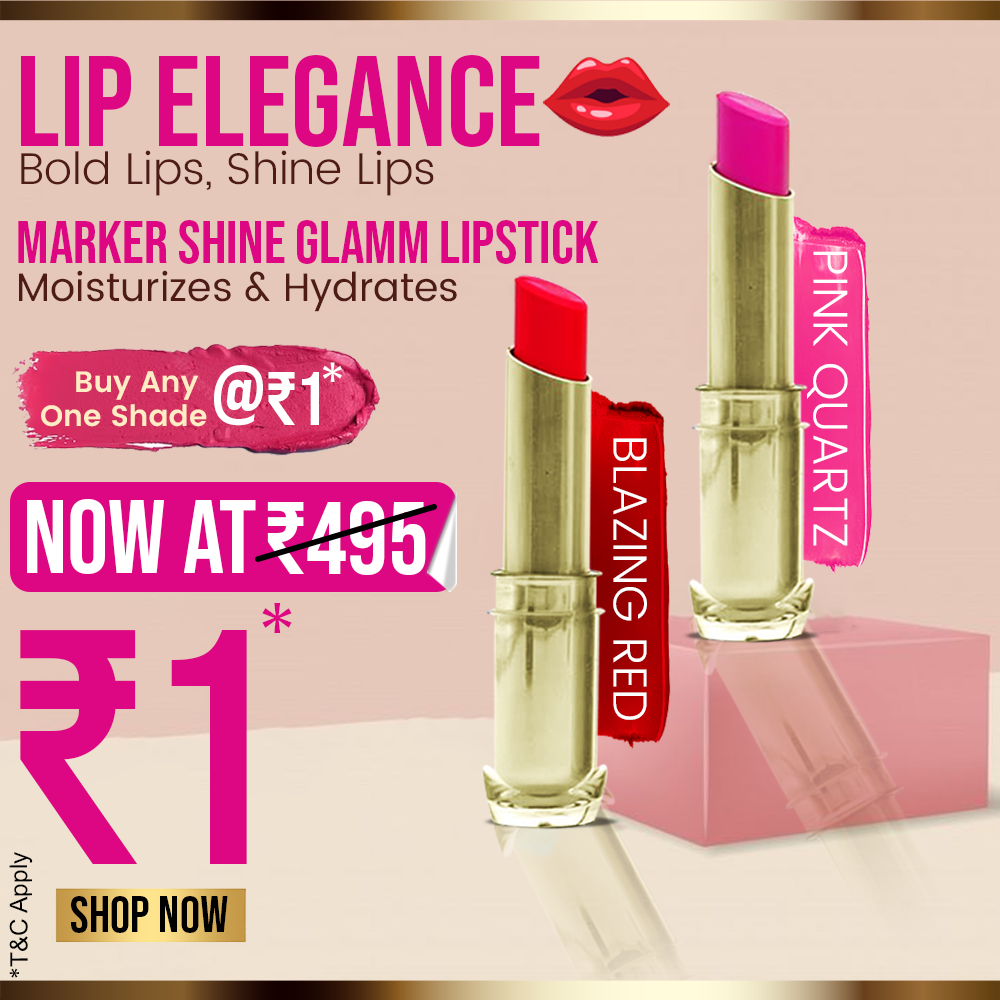 Marker Shine Glamm Lipstick At Rs-1