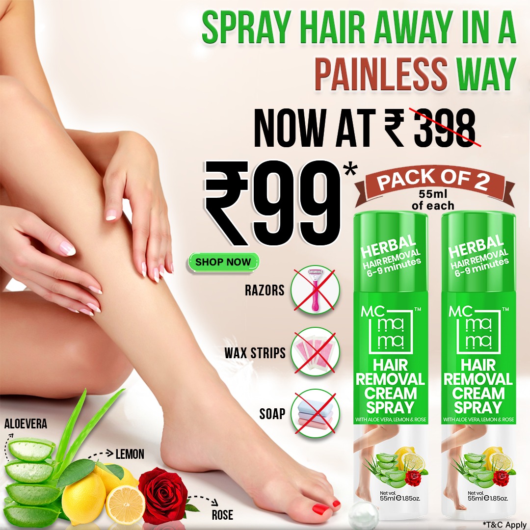 Mc mama Hair Removal Cream Spray Pack Of 2 At Rs-99