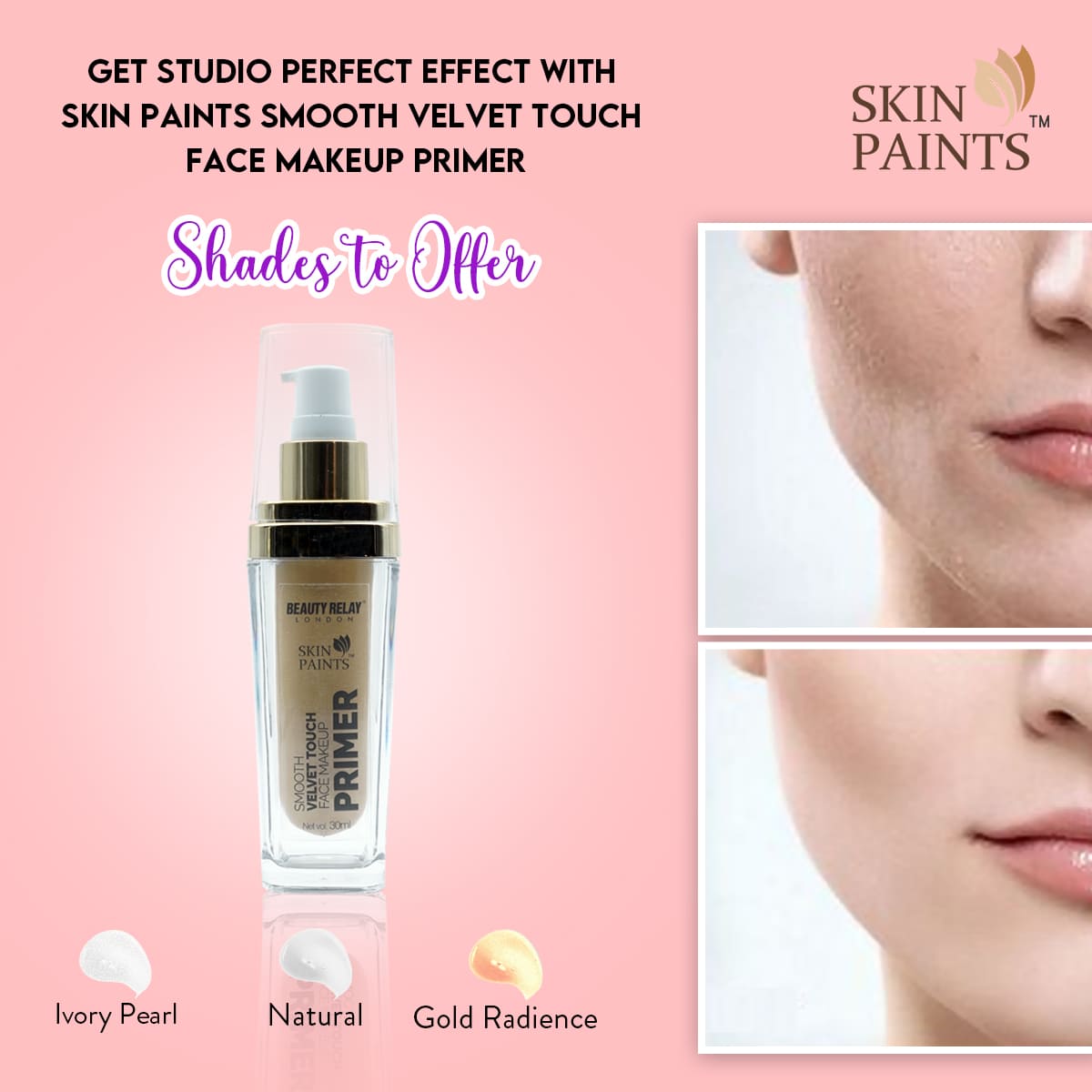 Skin Paints Smooth Velvet Touch Face Makeup Primer - Natural